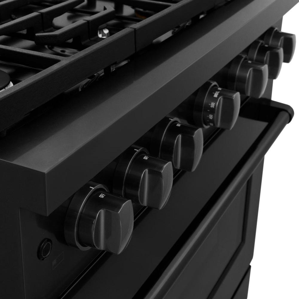 36in. 5.2 cu. ft. 6 Burner Gas Range with Convection Gas Oven in Black Stainless Steel - (SGRB36) - Zline