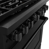 36in. 5.2 cu. ft. 6 Burner Gas Range with Convection Gas Oven in Black Stainless Steel - (SGRB36) - Zline