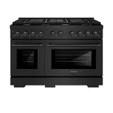 48in. 6.7 cu. ft. 8 Burner Double Oven Gas Range in Black Stainless Steel - (SGRB48) -