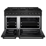 48in. 6.7 cu. ft. 8 Burner Double Oven Gas Range in Black Stainless Steel - (SGRB48) -