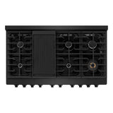 48in. 6.7 cu. ft. 8 Burner Double Oven Gas Range in Black Stainless Steel - (SGRB48) -