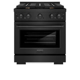 30in. 4.2 cu. ft. Gas Range with Convection Gas Oven in Black Stainless Steel with 4 Brass Burners - (SGRBBR30) -