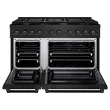 48in. 6.7 cu. ft. Double Oven Gas Range in Black Stainless Steel with 8 Brass Burners - (SGRBBR48) -
