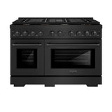 48in. 6.7 cu. ft. Double Oven Gas Range in Black Stainless Steel with 8 Brass Burners - (SGRBBR48) -