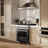 36in. 5.2 cu. ft. 6 Burner Gas Range with Convection Gas Oven in Stainless Steel with Black Matte Door - (SGRBLM36) -