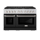48in. 6.7 cu. ft. 8 Burner Double Oven Gas Range in Stainless Steel with Black Matte Doors - (SGRBLM48) -