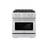 30in. 4.2 cu. ft. Gas Range with Convection Gas Oven in Stainless Steel with 4 Brass Burners - (SGRBR30) -