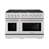 48in. 6.7 cu. ft. Double Oven Gas Range in Stainless Steel with 8 Brass Burners - (SGRBR48) -