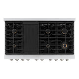 48in. 6.7 cu. ft. Double Oven Gas Range in Stainless Steel with 8 Brass Burners - (SGRBR48) -