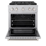 30in. 4.2 cu. ft. 4 Burner Gas Range with Convection Gas Oven in DuraSnow Stainless Steel - (SGRS30) -