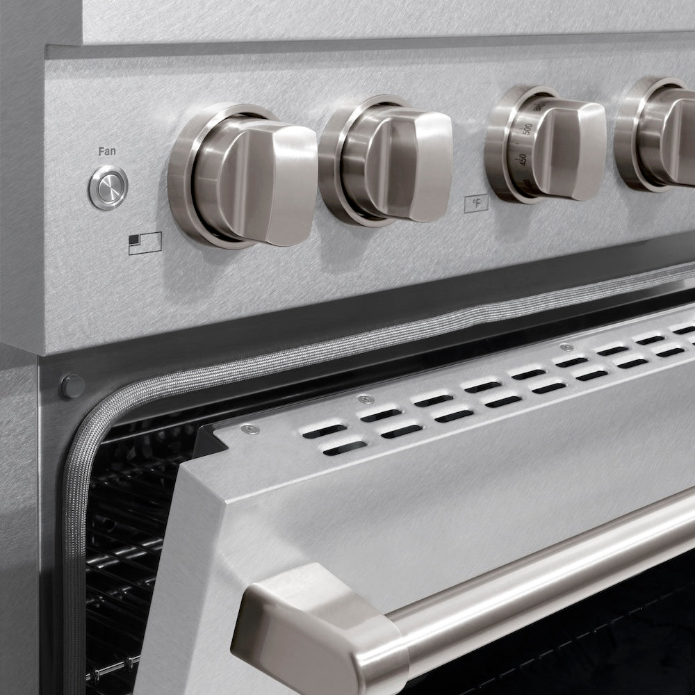 30in. 4.2 cu. ft. 4 Burner Gas Range with Convection Gas Oven in DuraSnow Stainless Steel - (SGRS30) -