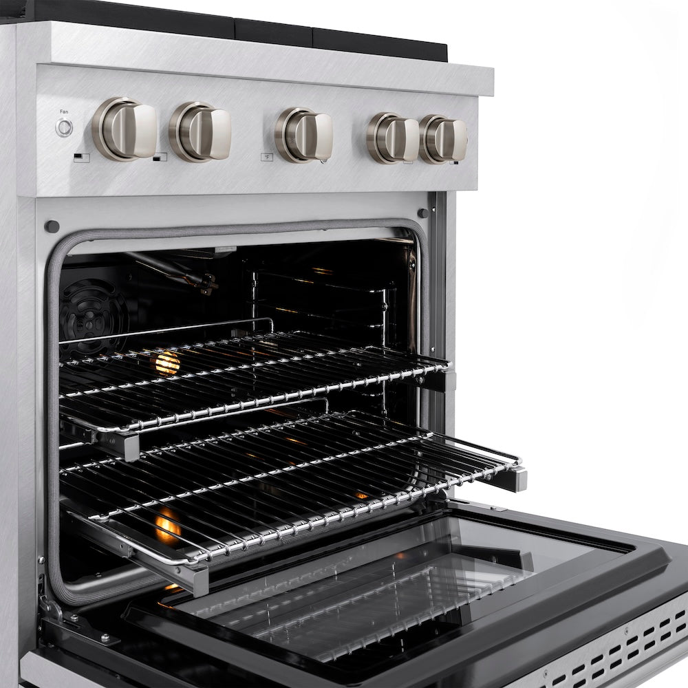 30in. 4.2 cu. ft. 4 Burner Gas Range with Convection Gas Oven in DuraSnow Stainless Steel - (SGRS30) -