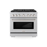 36in. 5.2 cu. ft. 6 Burner Gas Range with Convection Gas Oven in DuraSnow Stainless Steel - (SGRS36) -