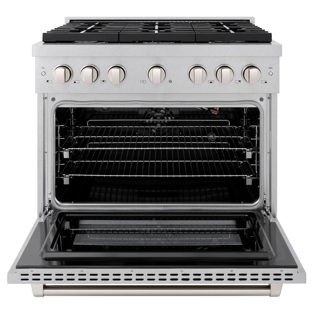 36in. 5.2 cu. ft. 6 Burner Gas Range with Convection Gas Oven in DuraSnow Stainless Steel - (SGRS36) -