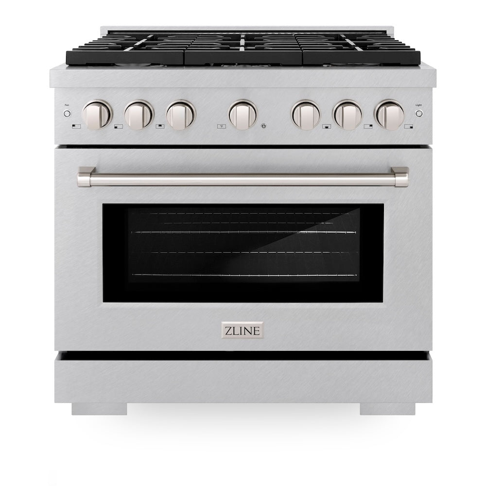 36in. 5.2 cu. ft. 6 Burner Gas Range with Convection Gas Oven in DuraSnow Stainless Steel - (SGRS36) -
