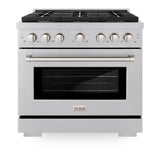 36in. 5.2 cu. ft. 6 Burner Gas Range with Convection Gas Oven in DuraSnow Stainless Steel - (SGRS36) -