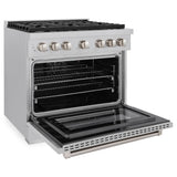 36in. 5.2 cu. ft. 6 Burner Gas Range with Convection Gas Oven in DuraSnow Stainless Steel - (SGRS36) -