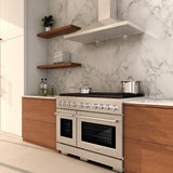 48in. 6.7 cu. ft. 8 Burner Double Oven Gas Range in DuraSnow Stainless Steel - (SGRS48) -