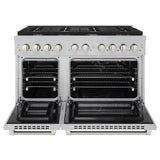 48in. 6.7 cu. ft. 8 Burner Double Oven Gas Range in DuraSnow Stainless Steel - (SGRS48) -