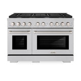48in. 6.7 cu. ft. 8 Burner Double Oven Gas Range in DuraSnow Stainless Steel - (SGRS48) -