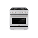 30in. 4.2 cu. ft. Gas Range with Convection Gas Oven in DuraSnow Stainless Steel with 4 Brass Burners - (SGRSBR30) -