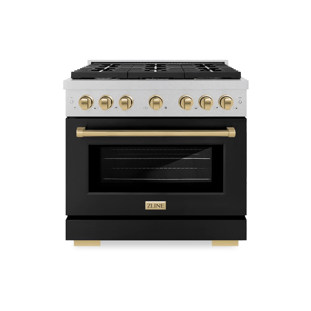 Autograph Edition 36 in. 5.2 cu. ft. 6 Burner Gas Range with Convection Gas Oven in DuraSnow® - (SGRSZBLM36CB) -