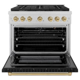 Autograph Edition 36 in. 5.2 cu. ft. 6 Burner Gas Range with Convection Gas Oven in DuraSnow® - (SGRSZBLM36CB) -