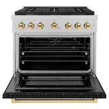 Autograph Edition 36 in. 5.2 cu. ft. 6 Burner Gas Range with Convection Gas Oven in DuraSnow® - (SGRSZBLM36G) -