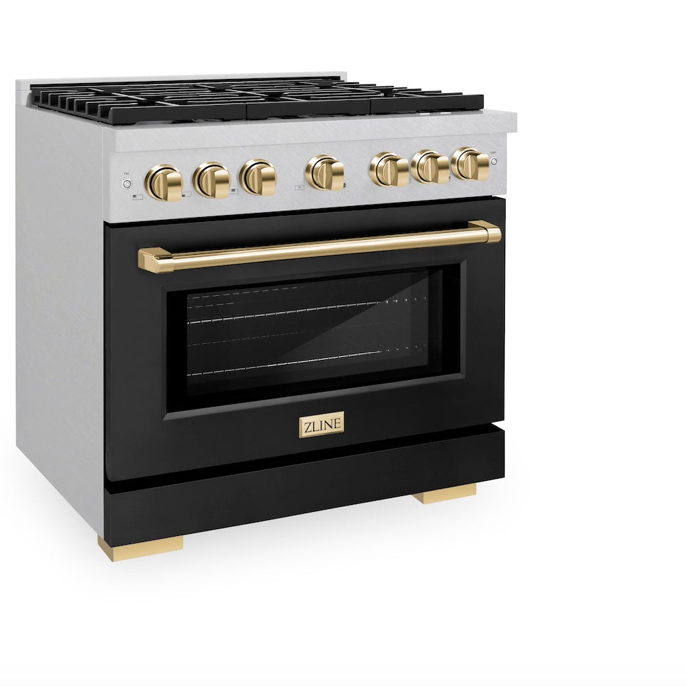 Autograph Edition 36 in. 5.2 cu. ft. 6 Burner Gas Range with Convection Gas Oven in DuraSnow® - (SGRSZBLM36G) -