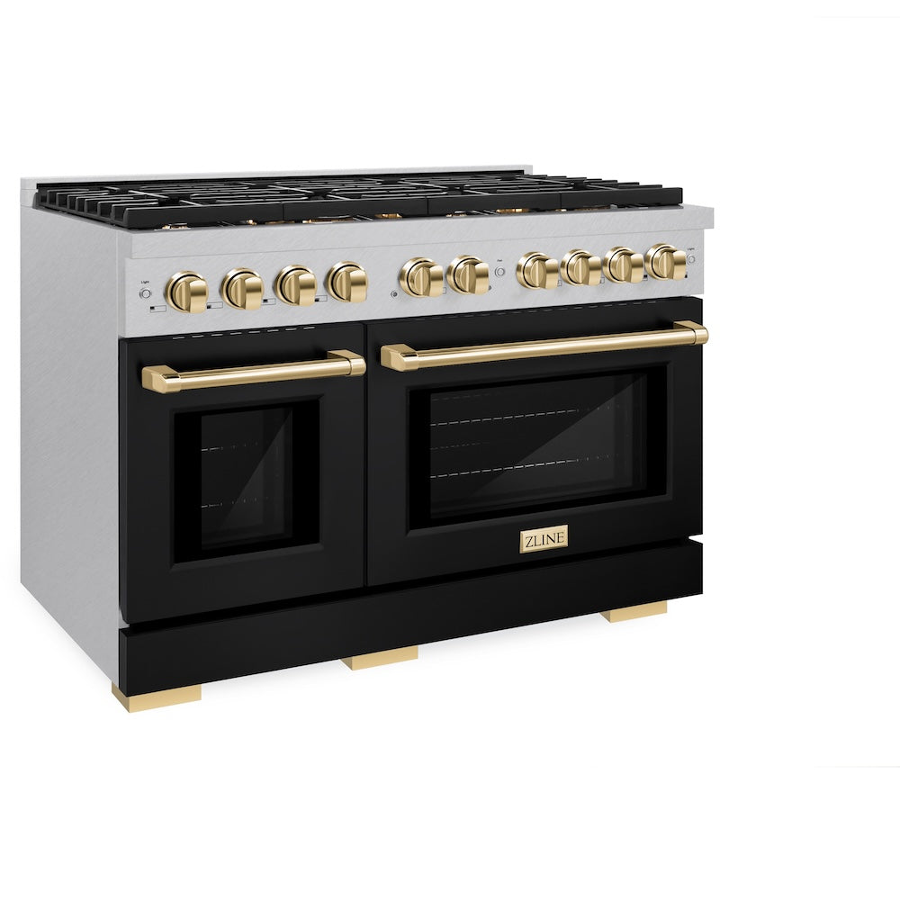 Autograph Edition 48 in. 6.7 cu. ft. 8 Burner Double Oven Gas Range in DuraSnow® - (SGRSZBLM48G) -