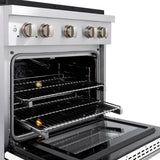 30in. 4.2 cu. ft. 4 Burner Gas Range with Convection Gas Oven in Stainless Steel with White Matte Door - (SGRWM30) -