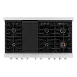 48in. 6.7 cu. ft. 8 Burner Double Oven Gas Range in Stainless Steel with White Matte Doors - (SGRWM48) -
