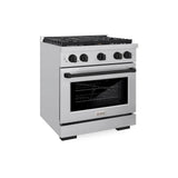 AutographEdition 30 in. 4.2 cu. ft. 4 Burner Gas Range with Convection Gas Oven in Stainless Steel and Matte Black Accents - (SGRZ30MB) -