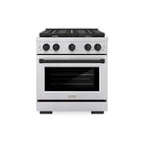 AutographEdition 30 in. 4.2 cu. ft. 4 Burner Gas Range with Convection Gas Oven in Stainless Steel and Matte Black Accents - (SGRZ30MB) -
