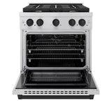 AutographEdition 30 in. 4.2 cu. ft. 4 Burner Gas Range with Convection Gas Oven in Stainless Steel and Matte Black Accents - (SGRZ30MB) -