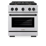 AutographEdition 30 in. 4.2 cu. ft. 4 Burner Gas Range with Convection Gas Oven in Stainless Steel and Matte Black Accents - (SGRZ30MB) -