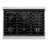 AutographEdition 36 in. 5.2 cu. ft. 6 Burner Gas Range with Convection Gas Oven in Stainless Steel and Champagne Bronze Accents - (SGRZ36CB) -