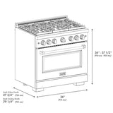 AutographEdition 36 in. 5.2 cu. ft. 6 Burner Gas Range with Convection Gas Oven in Stainless Steel and Champagne Bronze Accents - (SGRZ36CB) -