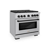 AutographEdition 36 in. 5.2 cu. ft. 6 Burner Gas Range with Convection Gas Oven in Stainless Steel and Matte Black Accents - (SGRZ36MB) -