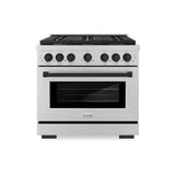 AutographEdition 36 in. 5.2 cu. ft. 6 Burner Gas Range with Convection Gas Oven in Stainless Steel and Matte Black Accents - (SGRZ36MB) -