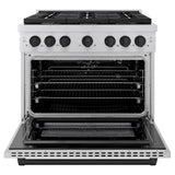 AutographEdition 36 in. 5.2 cu. ft. 6 Burner Gas Range with Convection Gas Oven in Stainless Steel and Matte Black Accents - (SGRZ36MB) -
