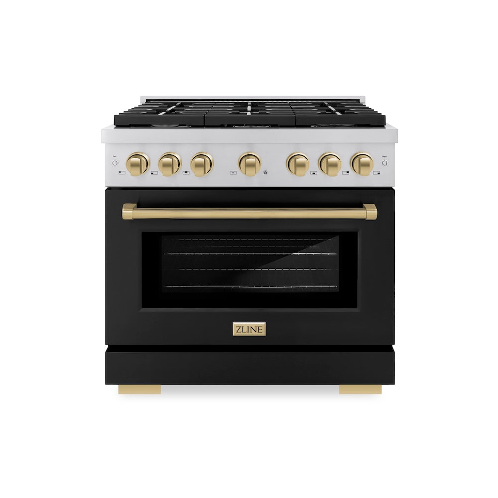 Autograph Edition 36 in. 5.2 cu. ft. 6 Burner Gas Range with Convection Gas Oven - (SGRZBLM36CB) -