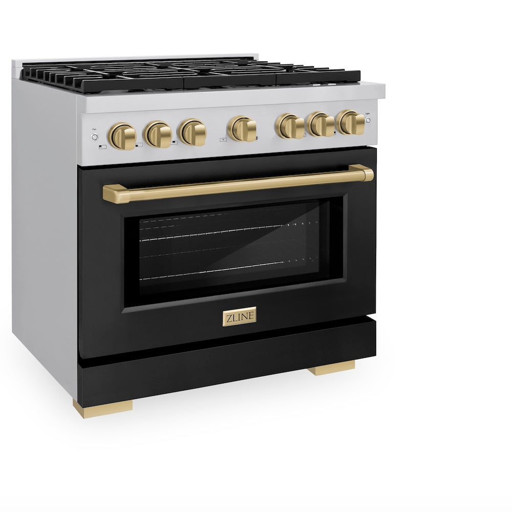 Autograph Edition 36 in. 5.2 cu. ft. 6 Burner Gas Range with Convection Gas Oven - (SGRZBLM36CB) -