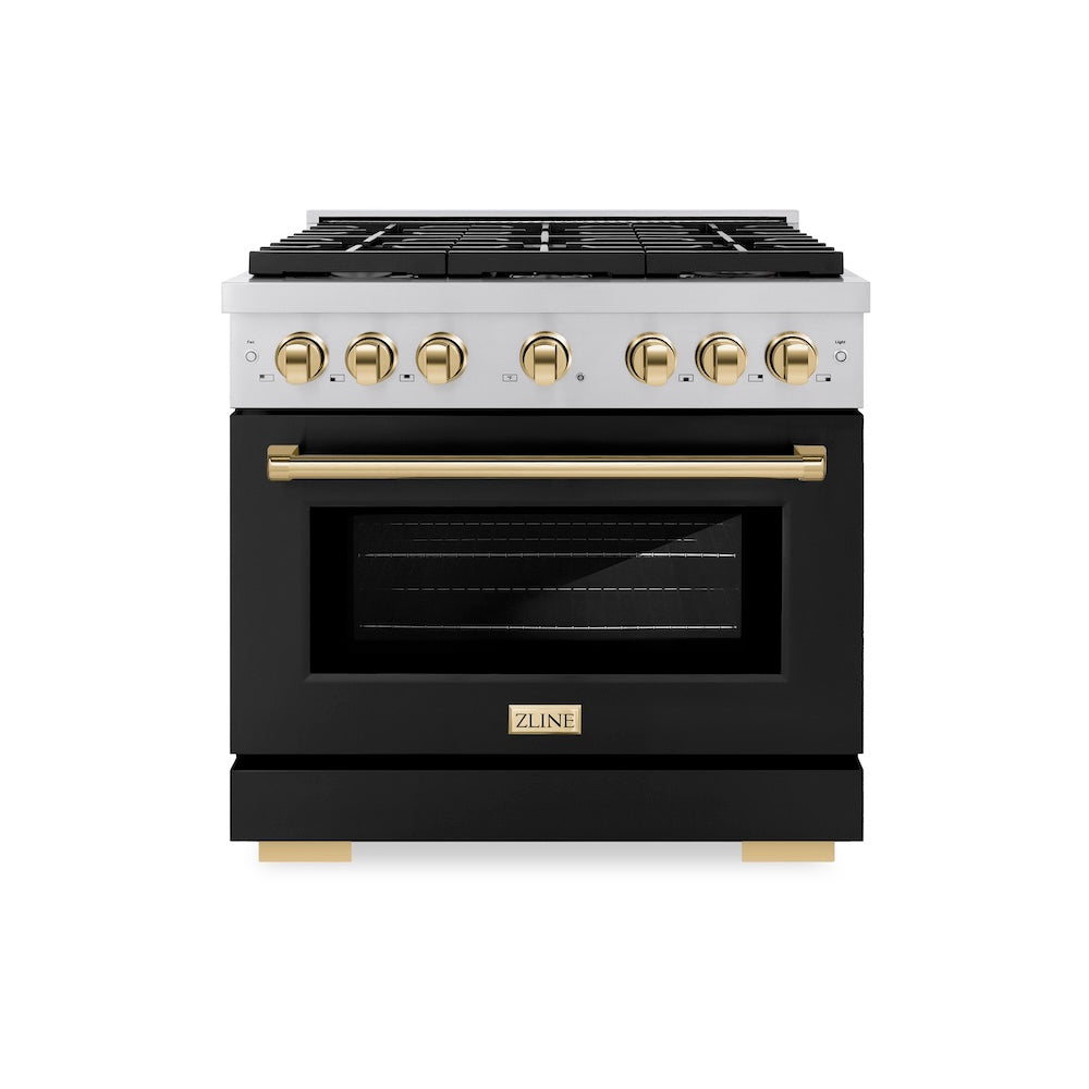 Autograph Edition 36 in. 5.2 cu. ft. 6 Burner Gas Range with Convection Gas Oven - (SGRZBLM36G) -