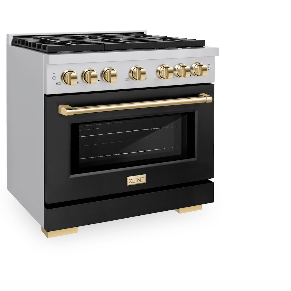 Autograph Edition 36 in. 5.2 cu. ft. 6 Burner Gas Range with Convection Gas Oven - (SGRZBLM36G) -