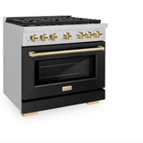 Autograph Edition 36 in. 5.2 cu. ft. 6 Burner Gas Range with Convection Gas Oven - (SGRZBLM36G) -