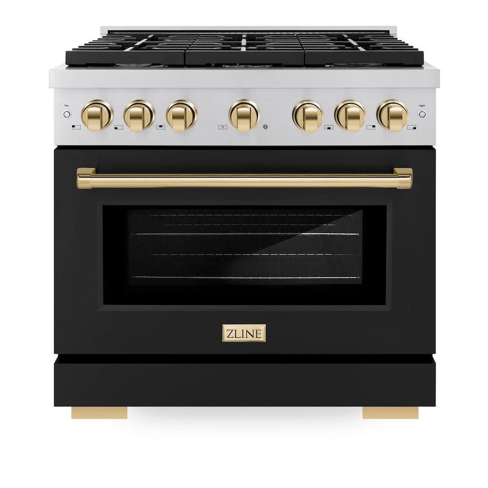 Autograph Edition 36 in. 5.2 cu. ft. 6 Burner Gas Range with Convection Gas Oven - (SGRZBLM36G) -