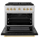 Autograph Edition 36 in. 5.2 cu. ft. 6 Burner Gas Range with Convection Gas Oven - (SGRZBLM36G) -