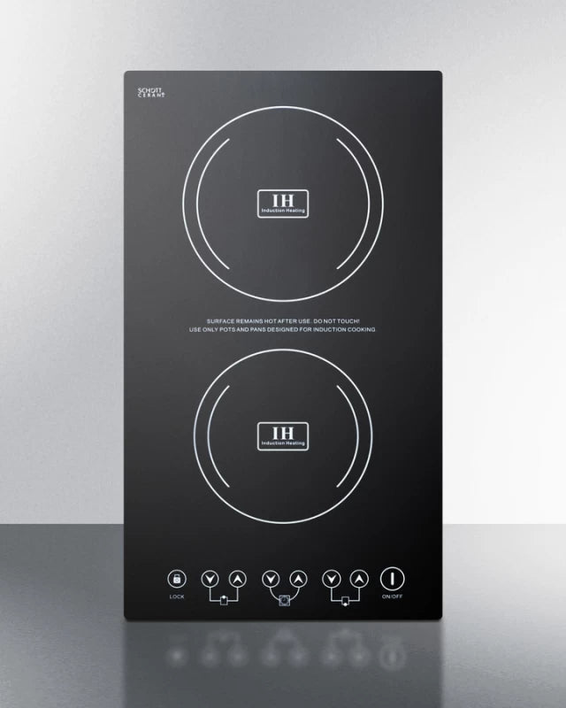 12" Wide 230v 2-burner Induction Cooktop - (SINC2220)