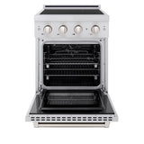 24 in. 3.2 cu. ft. Paramount Induction Range with 3 Element Cooktop and Electric Convection Oven - (SINR24) -